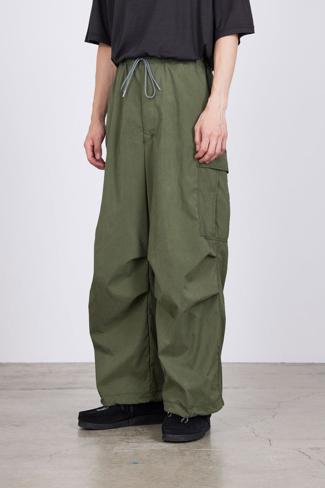 パンツ marka RECYCLE NYLON RIP STOP EASY PANTS marka】RECYCLE NYLON RIP STOP COCOON WIDE EASY PANTS OLIVE