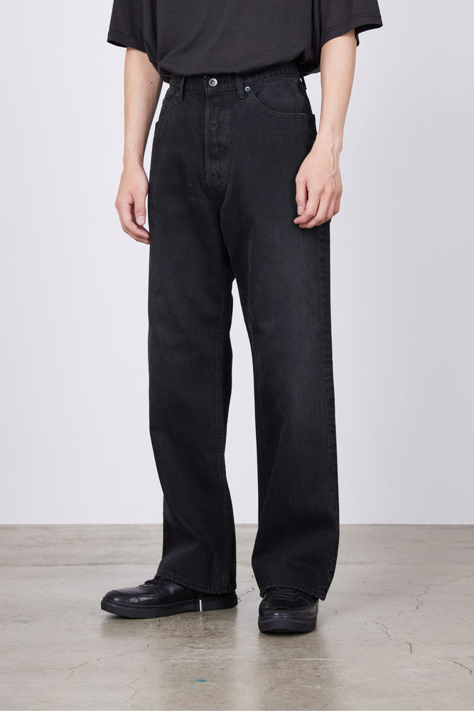 marka】ORGANIC COTTON 12oz DENIM SHOE CUT JEANS BLACK – Butterfly 
