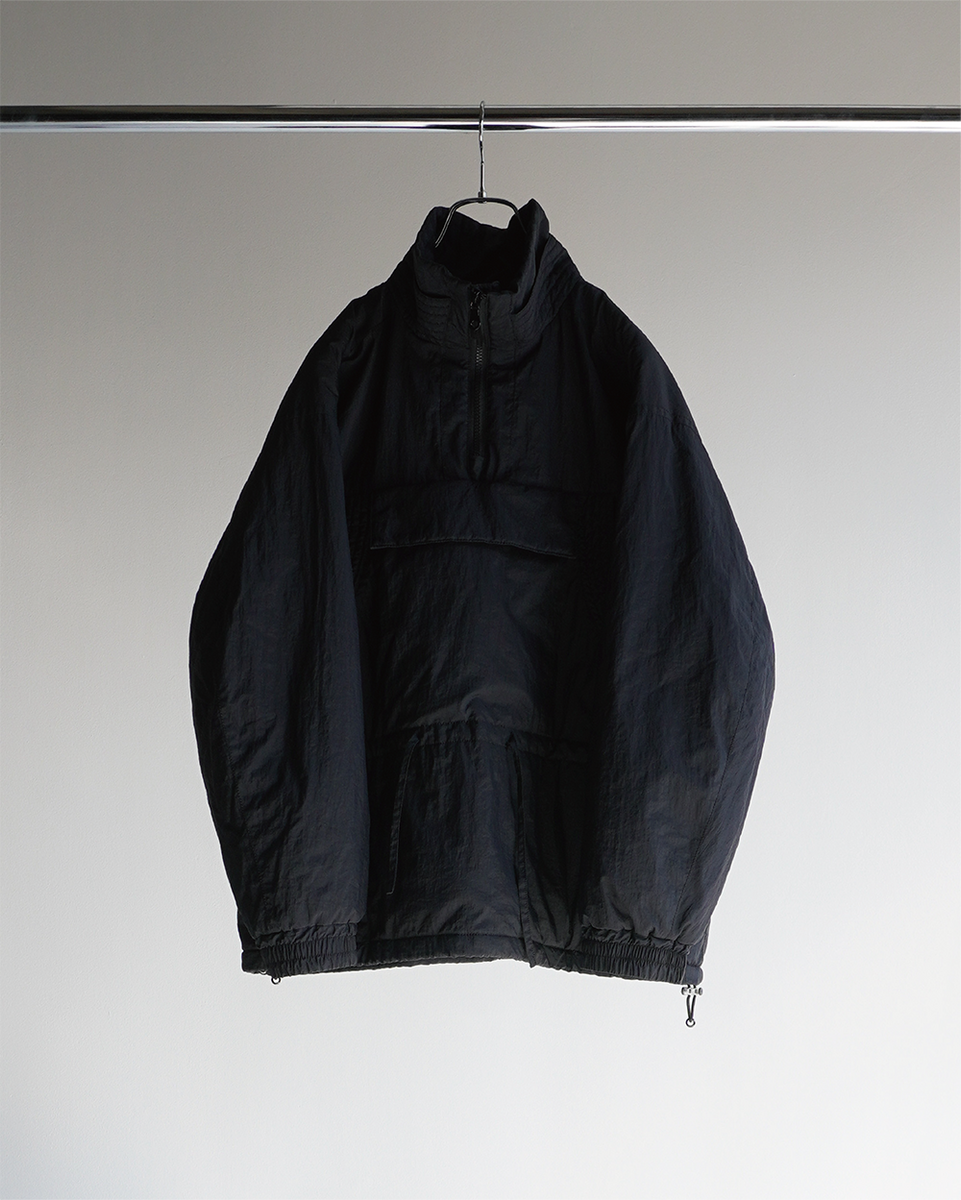 は*ん様 ANCELLM NYLON PULLOVER JACKET ANCELLM（アンセルム） NYLON PADDED PULLOVER JACKET （BLACK） s.t.c