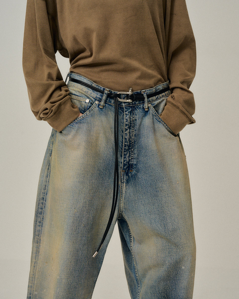 ANCELLM ロープベルト　ブラック ANCELLM ROPE BELT ロープベルト ブラック LEATHER ROPE BELT