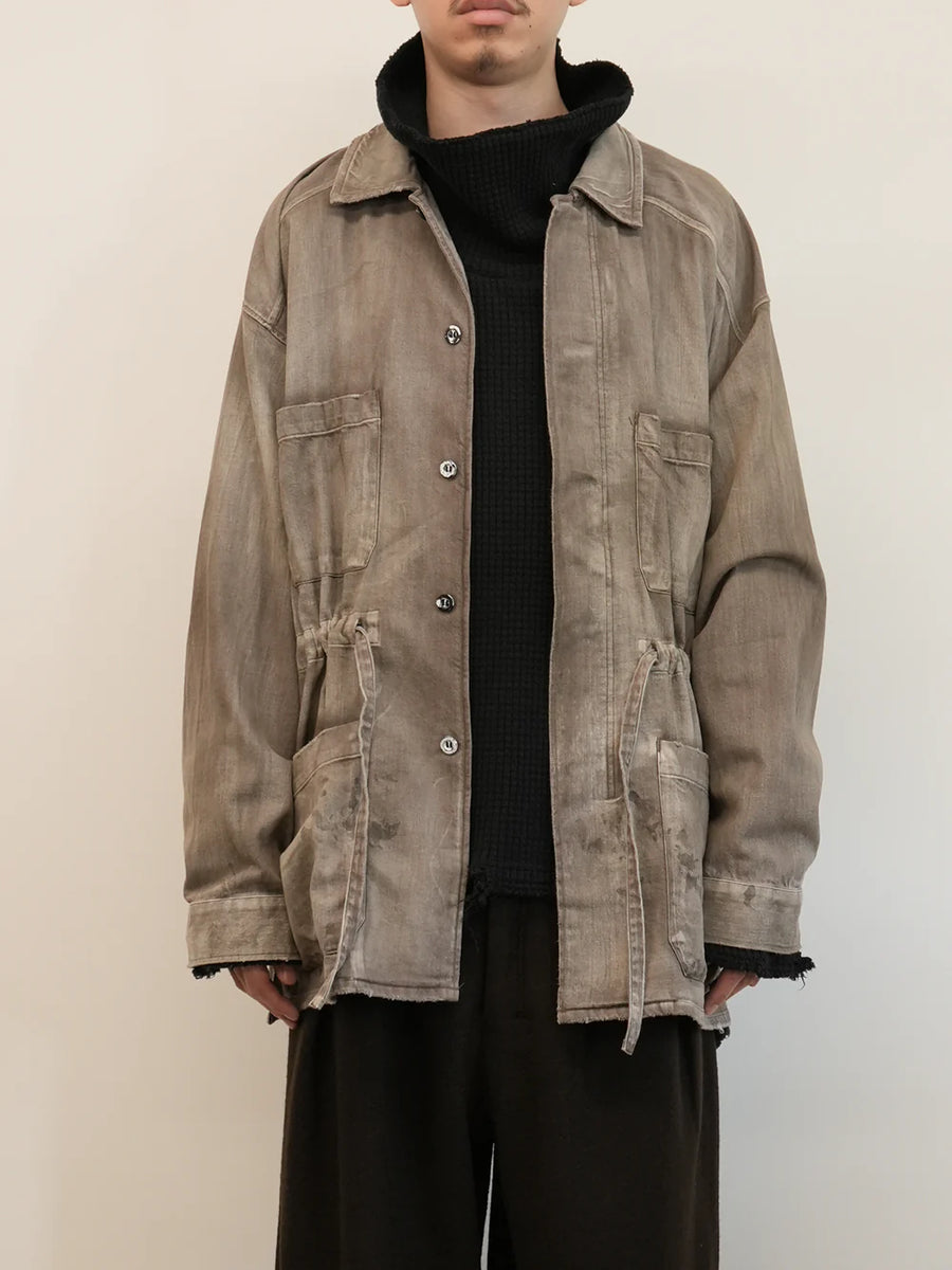 ANCELLM】AGING DENIM SHIRT JACKET / BROWN – Butterfly Clutch