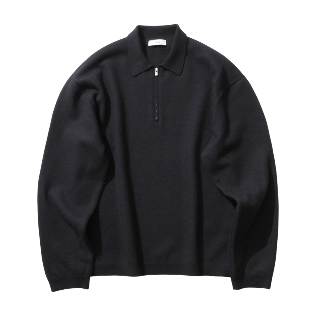 ATON】FINE WOOL MELTON ZIP UP POLO SWEATER / BLACK – Butterfly Clutch