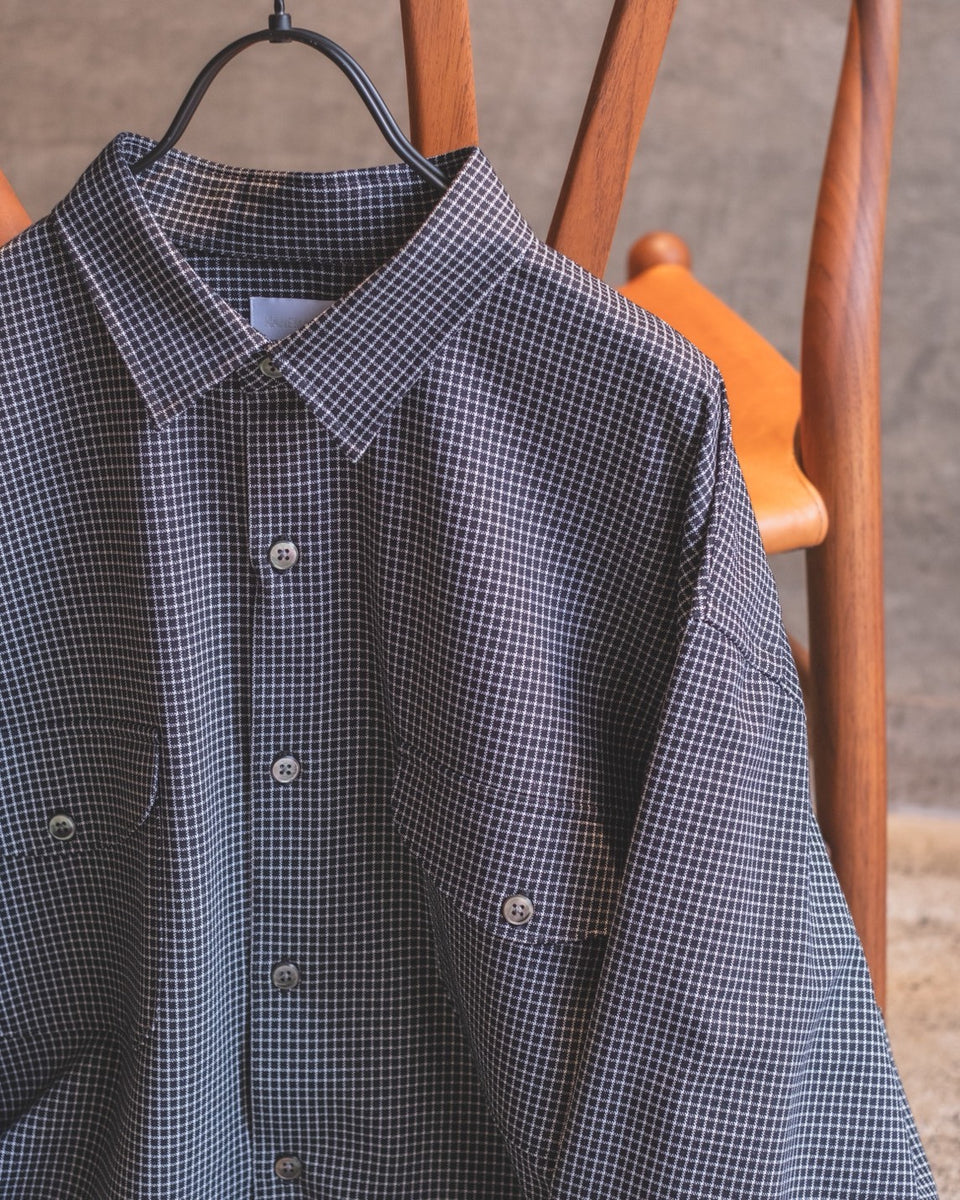 KANEMASA PHIL.】36G Atmosphere Check Shirt Ex / BLACK – Butterfly