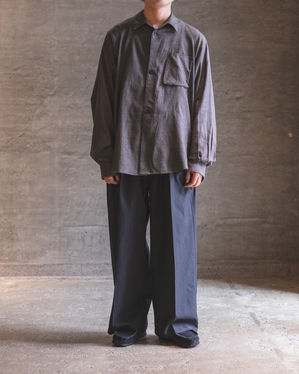 satou nemaki wide check shirt(SUMI) satou / nemaki wide check