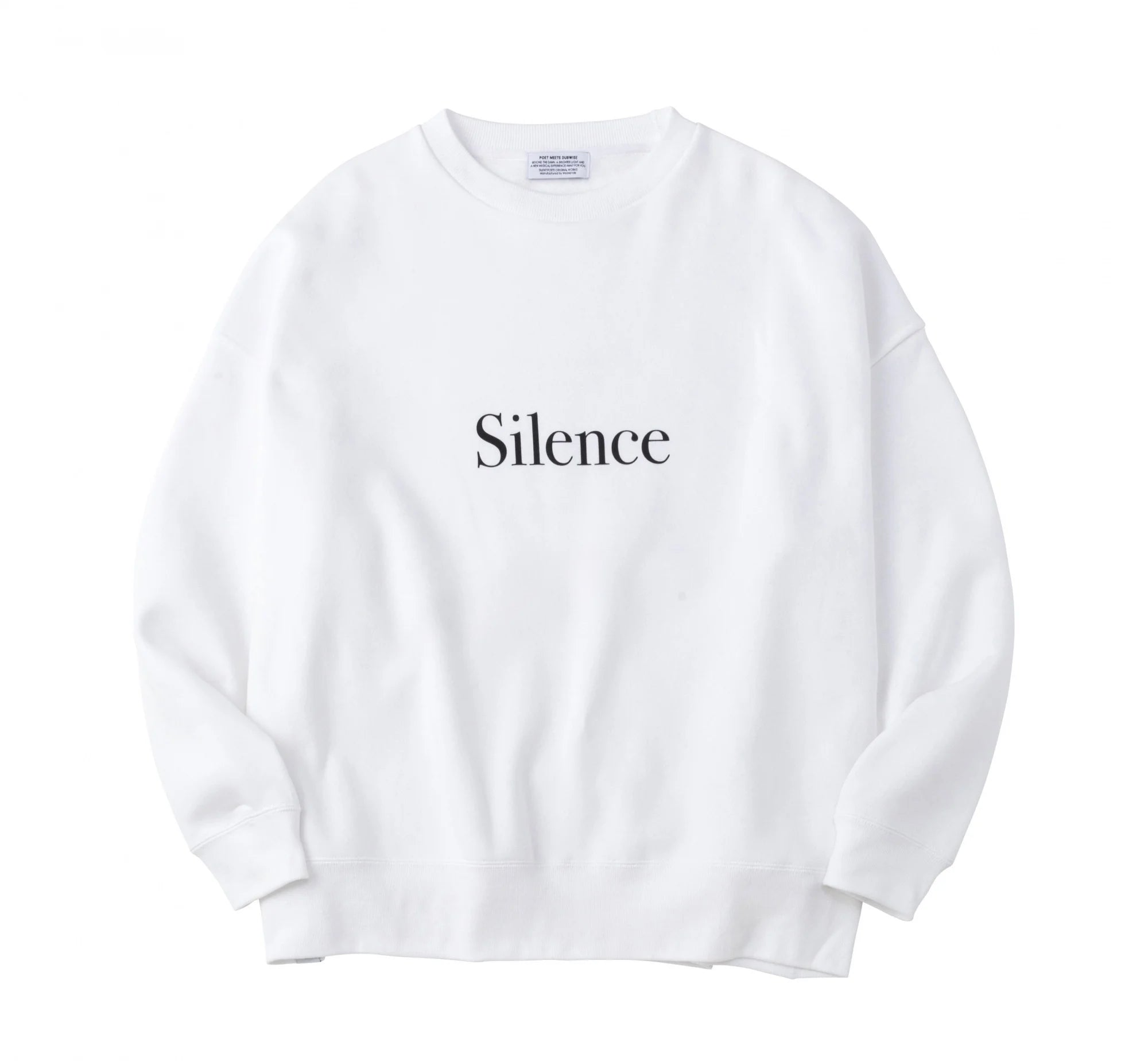ス*ー様 POETMEETS DUBWISE　SILENCEOversized POET MEETS DUBWISE】SILENCE Oversized Sweat / WHITE