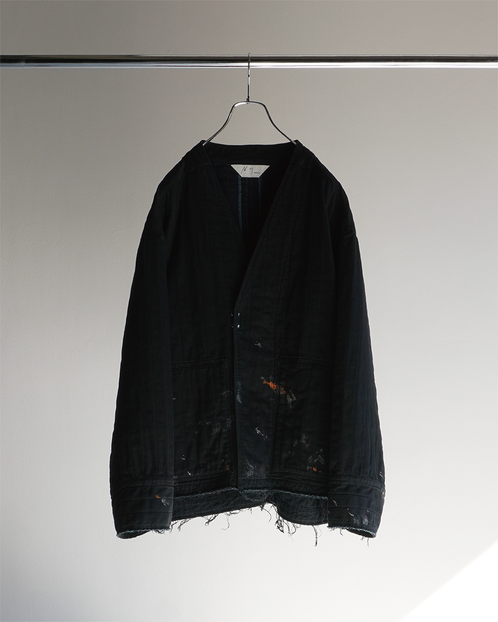 ANCELLM】PADDED QUILTING COLLARLESS JACKET / BLACK – Butterfly Clutch