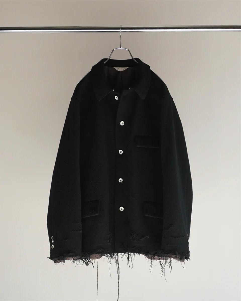 ジャケット・アウター TWEED CRASH JACKET(BLACK) ANCELLM】TWEED CRASH JACKET / BLACK – Butterfly Clutch