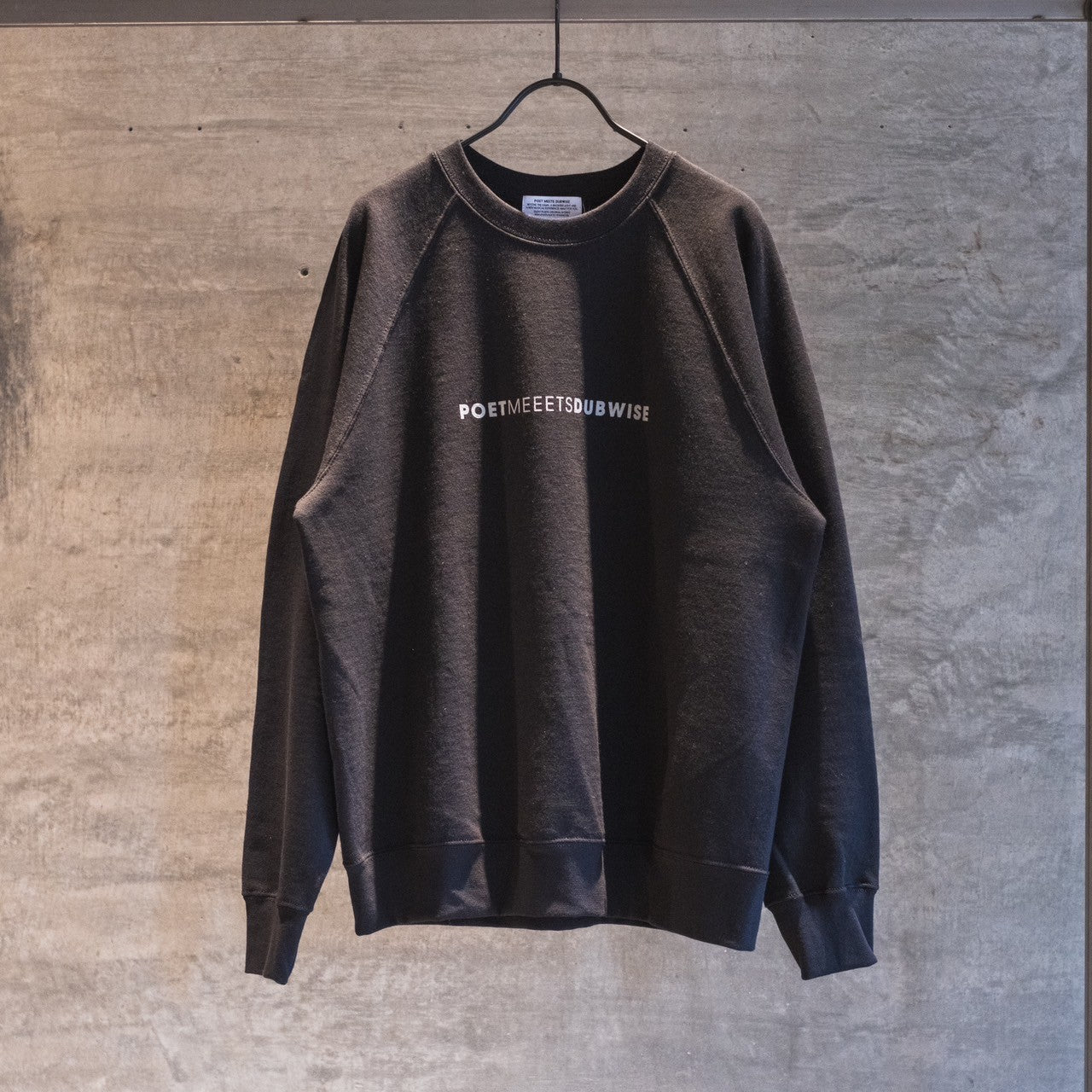 POET MEETS DUBWISE】PMD LOGO RAGLAN SWEAT EX / BLACK x GRAY