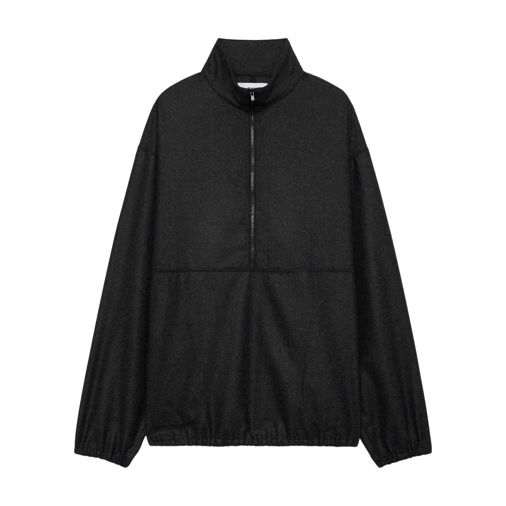 marka】2/32 WOOL SOFT FLANNEL HALF ZIP TRACK JACKET / TOP CHARCOAL 