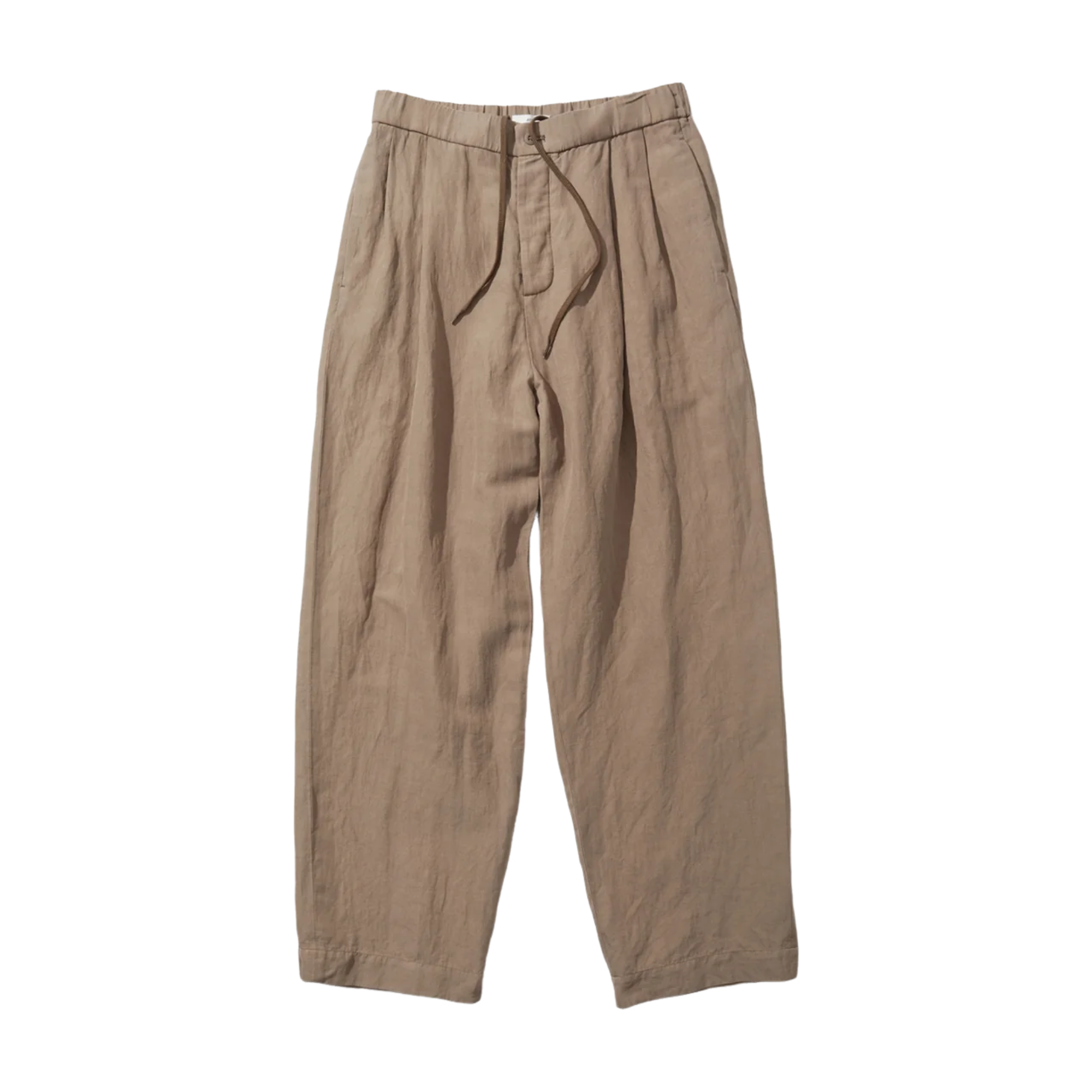 ATON】COTTON LINEN VOILE TWO TUCKED EASY PANTS / CAMEL – Butterfly